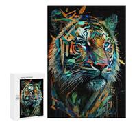 300 PCS Jigsaw Puzzle for Adults Tiger Art Series Style 2 Adult Jigsaw Puzzle Brain Teaser Game Stress Reliever Unique Gifts for Birthday And Christmas 300 PCS
