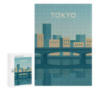 300 PCS Jigsaw Puzzle for Adults Tokyo Minimalist Cityscape Reflection Art Adult Jigsaw Puzzle Brain Teaser Game Stress Reliever Unique Gifts for Birthday And Christmas 300 PCS