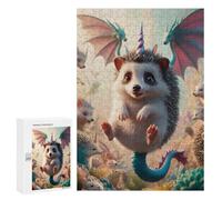 300 PCS Jigsaw Puzzle for Adults Unicorn Dragon Winged Hedgehog Adult Jigsaw Puzzle Brain Teaser Game Stress Reliever Unique Gifts for Birthday And Christmas 300 PCS
