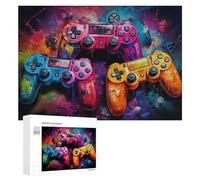 300 PCS Jigsaw Puzzle for Adults Vibrant Gaming Controllers A Colorful Showcase Puzzle for Adults Fun Games Staycation Kill Time Birthday And Unique Gifts 300 PCS