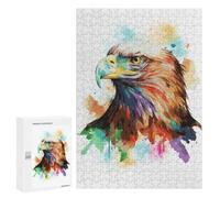 300 PCS Jigsaw Puzzle for Adults Watercolor Bald Eagle Art Puzzles for Adults Brain Teaser Game Improve Memory Birthday And Unique Gifts 300 PCS