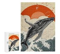 300 PCS Jigsaw Puzzle for Adults Whale Breaching Ocean Adult Jigsaw Puzzle Brain Teaser Game Stress Reliever Unique Gifts for Birthday And Christmas 300 PCS