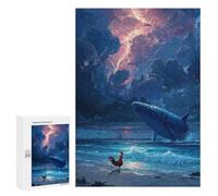 300 PCS Jigsaw Puzzle for Adults Whale, Rooster, And Stormy Seascape Adult Jigsaw Puzzle Brain Teaser Game Stress Reliever Unique Gifts for Birthday And Christmas 300 PCS