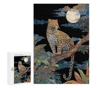 300 PCS Jigsaw Puzzle for Teenagers Amazon Jungle Moonlit Leopard Jigsaw Puzzles for Adults Analysis And Logic Every Piece Is Unique - Brainteaser Family Games 300 PCS