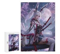 300 PCS Jigsaw Puzzle for Teenagers Anime Bunny Warrior with Swords -1 Jigsaws for Adults Puzzle Difficult Challenge Fun Activities at Home Great Gift for Gaming 300 PCS