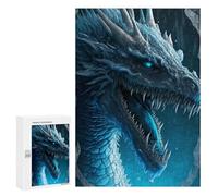 300 PCS Jigsaw Puzzle for Teenagers Blue Ice Dragon Fantasy Artwork -1 Jigsaw Puzzles for Adults Analysis And Logic Every Piece Is Unique - Brainteaser Family Games 300 PCS