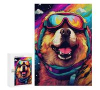300 PCS Jigsaw Puzzle for Teenagers Colorful Dog Goggles Adventure Jigsaws for Adults Puzzle Difficult Challenge Fun Activities at Home Great Gift for Gaming 300 PCS