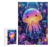 300 PCS Jigsaw Puzzle for Teenagers Colorful Jellyfish Ocean Scene-1 Jigsaw Puzzles for Adults Analysis And Logic Every Piece Is Unique - Brainteaser Family Games 300 PCS