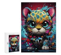 300 PCS Jigsaw Puzzle for Teenagers Colorful Leopard Art Print-11 Jigsaws for Adults Puzzle Difficult Challenge Fun Activities at Home Great Gift for Gaming 300 PCS