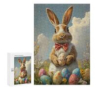 300 PCS Jigsaw Puzzle for Teenagers Easter Bunny with Eggs-6 Jigsaws for Adults Puzzle Difficult Challenge Fun Activities at Home Great Gift for Gaming 300 PCS