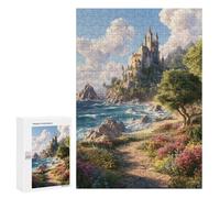 300 PCS Jigsaw Puzzle for Teenagers Fantasy Castle by The Sea -1 Jigsaws for Adults Puzzle Difficult Challenge Fun Activities at Home Great Gift for Gaming 300 PCS