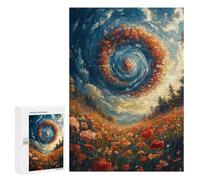 300 PCS Jigsaw Puzzle for Teenagers Floral Whirlpool Sky Adult Jigsaw Puzzles Staycation Kill Time Every Piece Is Unique - Great Gift for Gaming 300 PCS