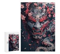 300 PCS Jigsaw Puzzle for Teenagers Japanese Demon Mask Art Print-2 Jigsaws for Adults Puzzle Difficult Challenge Fun Activities at Home Great Gift for Gaming 300 PCS