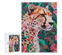 300 PCS Jigsaw Puzzle for Teenagers Leopard in Floral Jungle Adult Jigsaw Puzzles Staycation Kill Time Every Piece Is Unique - Great Gift for Gaming 300 PCS