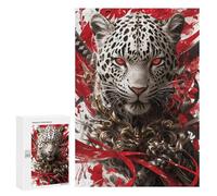 300 PCS Jigsaw Puzzle for Teenagers Leopard Power Art Print Adult Jigsaw Puzzles Staycation Kill Time Every Piece Is Unique - Great Gift for Gaming 300 PCS