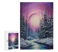 300 PCS Jigsaw Puzzle for Teenagers Magical Winter Forest Sunset Jigsaw Puzzles for Adults Analysis And Logic Every Piece Is Unique - Brainteaser Family Games 300 PCS
