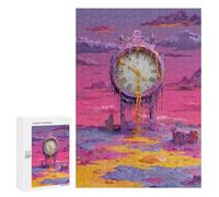 300 PCS Jigsaw Puzzle for Teenagers Melting Time Surreal Clockscape Jigsaw Puzzles for Adults Analysis And Logic Every Piece Is Unique - Brainteaser Family Games 300 PCS