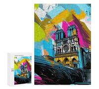 300 PCS Jigsaw Puzzle for Teenagers Notre-Dame Paris Art Print Jigsaws for Adults Puzzle Difficult Challenge Fun Activities at Home Great Gift for Gaming 300 PCS
