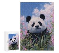 300 PCS Jigsaw Puzzle for Teenagers Panda in Flowers-2 Jigsaws for Adults Puzzle Difficult Challenge Fun Activities at Home Great Gift for Gaming 300 PCS