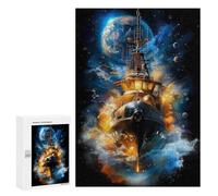 300 PCS Jigsaw Puzzle for Teenagers Space Odyssey Ship Jigsaw Puzzles for Adults Analysis And Logic Every Piece Is Unique - Brainteaser Family Games 300 PCS