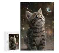 300 PCS Jigsaw Puzzle for Teenagers Whiskered Wonder Kitten's Gaze Jigsaws for Adults Puzzle Difficult Challenge Fun Activities at Home Great Gift for Gaming 300 PCS