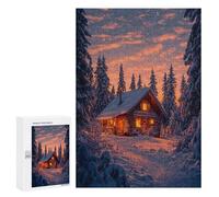 300 PCS Jigsaw Puzzle for Teenagers Winter Cabin in Snowy Forest Jigsaws for Adults Puzzle Difficult Challenge Fun Activities at Home Great Gift for Gaming 300 PCS