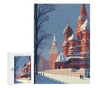 300 PCS Jigsaw Puzzle for Teenagers Winter Moscow Kremlin Scene Jigsaws for Adults Puzzle Difficult Challenge Fun Activities at Home Great Gift for Gaming 300 PCS