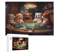 300 PCS Jigsaw Puzzle for Teenagerss Dogs Playing Poker in Cozy Cabin Jigsaws for Adults Fun Games Birthday Present Unique Birthday And Xmas Gifts 300 PCS