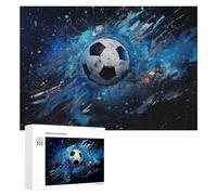 300 PCS Jigsaw Puzzle for Teenagerss Dynamic Soccer Ball Artwork -2 Jigsaws for Adults Fun Games Birthday Present Unique Birthday And Xmas Gifts 300 PCS