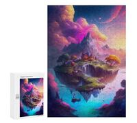 300 PCS Jigsaw Puzzle for Teenagerss Enchanted Floating Island -2 Teenagers Puzzles Fun Games Analysis And Logic Christmas Birthday Gifts 300 PCS