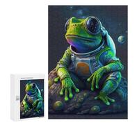 300 PCS Jigsaw Puzzle for Teenagerss Frog Space Astronaut Jigsaw for Adults Fun Games But Fun And Humorous Unique Birthday And Xmas Gifts 300 PCS