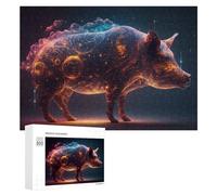 300 PCS Jigsaw Puzzle for Teenagerss Galactic Pig Cosmic Artwork -1 Jigsaws for Adults Fun Games Birthday Present Unique Birthday And Xmas Gifts 300 PCS