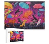 300 PCS Jigsaw Puzzle for Teenagerss Rainbow Paws A Whimsical Canine Gathering Jigsaws for Adults Fun Games Birthday Present Unique Birthday And Xmas Gifts 300 PCS