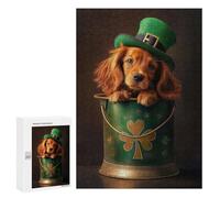 300 PCS Jigsaw Puzzle for Teenagerss St Patrick Irish Setter Adult Jigsaw Puzzle Fun Games Home Decoration Fun at Home Activities, 300 PCS