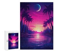 300 PCS Jigsaw Puzzle for Teenagerss Synthwave Sunset Sway Jigsaw for Adults Fun Games But Fun And Humorous Unique Birthday And Xmas Gifts 300 PCS