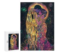 300 PCS Jigsaw Puzzle for Teenagerss The Kiss Celestial Fantasy Art Nouveau Jigsaw for Adults Fun Games But Fun And Humorous Unique Birthday And Xmas Gifts 300 PCS