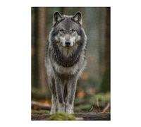 300 PCS Jigsaw Puzzle for Teenagerss Wolf Portrait in Forest Setting Puzzles for Adults Anti-Stress Toys Pattern Assembly Fun Activities at Home 300 PCS
