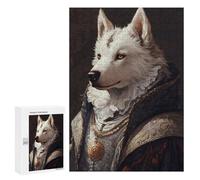 300 PCS Jigsaw Puzzle Royal Wolf Portrait Artwork Jigsaw for Teenagers Hand Speed Race Wishlist with Santa Claus Toys Educational Games 300 PCS