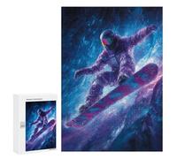300 PCS Jigsaw Puzzle Snowboarder in Neon Gear Jigsaw for Teenagers Hand Speed Race Wishlist with Santa Claus Toys Educational Games 300 PCS
