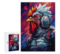 300 PCS Jigsaw Puzzle Space Chicken Explorer Jigsaw for Teenagers Hand Speed Race Wishlist with Santa Claus Toys Educational Games 300 PCS