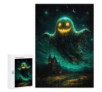 300 PCS Jigsaw Puzzle Spooky Haunted House Scene Jigsaw for Teenagers Hand Speed Race Wishlist with Santa Claus Toys Educational Games 300 PCS