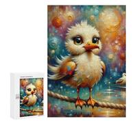 300 PCS Jigsaw Puzzles A Stylized Digital Painting of A Fluffy Seagull with Large, Expressive Eyes And An Exagger Jigsaws for Adults Anti-Stress Toys Staycation Kill Time Parent-child Interaction 300