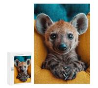 300 PCS Jigsaw Puzzles- Adorable Hyena Cub Portrait Jigsaw for Adults Relaxing Games Staycation Kill Time Deal As Gifts for The Whole Family 300 PCS