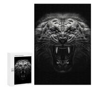300 PCS Jigsaw Puzzles Angry Tiger Poster Jigsaws for Adults Anti-Stress Toys Staycation Kill Time Parent-child Interaction 300 PCS