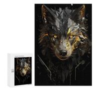 300 PCS Jigsaw Puzzles Animal Wolves Wolf Head Jigsaw for Teenagerss Precision Cutting Fun Activities at Home Challenging Game And Family Play 300 PCS