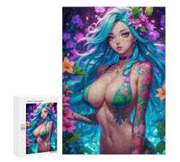 300 PCS Jigsaw Puzzles Anime Flower Girl Jigsaws for Adults Anti-Stress Toys Staycation Kill Time Parent-child Interaction 300 PCS