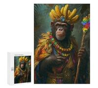 300 PCS Jigsaw Puzzles- Banana King of The Jungle Jigsaw for Adults Relaxing Games Staycation Kill Time Deal As Gifts for The Whole Family 300 PCS