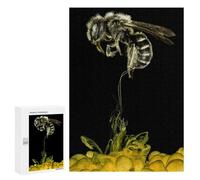 300 PCS Jigsaw Puzzles- Bee with Yellow Splash Jigsaw for Adults Relaxing Games Staycation Kill Time Deal As Gifts for The Whole Family 300 PCS