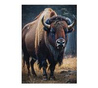 300 PCS Jigsaw Puzzles Bison in Forest Adult Jigsaw Puzzle Hands-on Game Hand Speed Race Unique Gifts for Birthday And Christmas 300 PCS