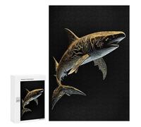 300 PCS Jigsaw Puzzles Black And Gold Shark Jigsaw Puzzles for Teenagerss But Fun And Humorous Every Piece Is Unique - Learning Educational Toys 300 PCS